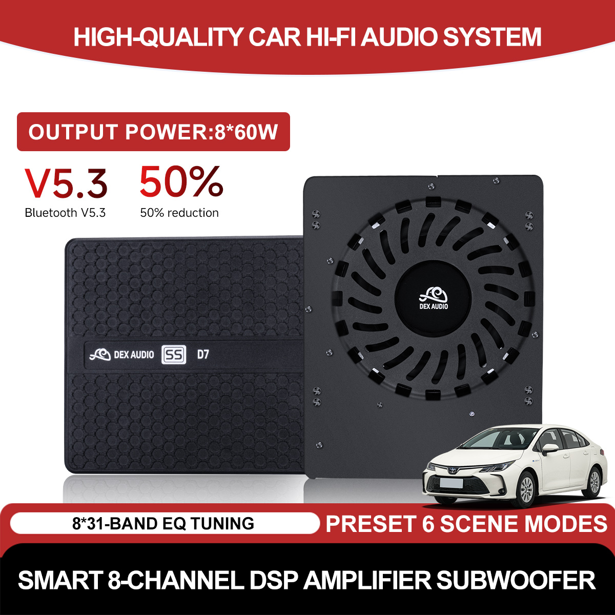 Car Dsp Amplifier 8 Channel - Nowy samochodowy wzmacniacz HIFI Smart 8-kanałowy