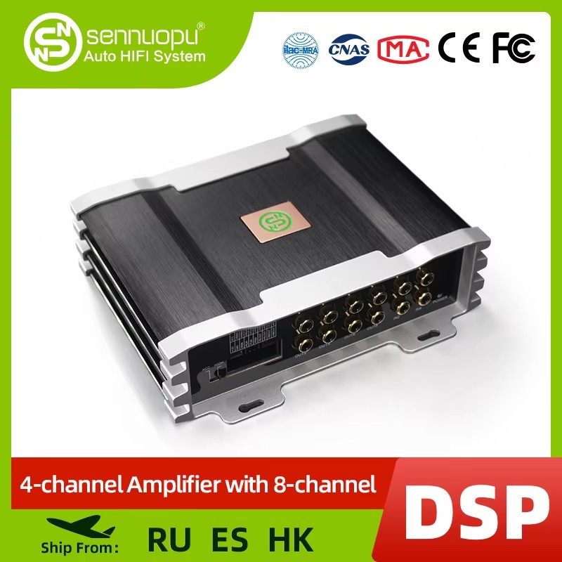 Car Dsp Amplifier 8 Channel - Wzmacniacz samochodowy Sennuopu X10B, 4-kanałowy wzmacniacz