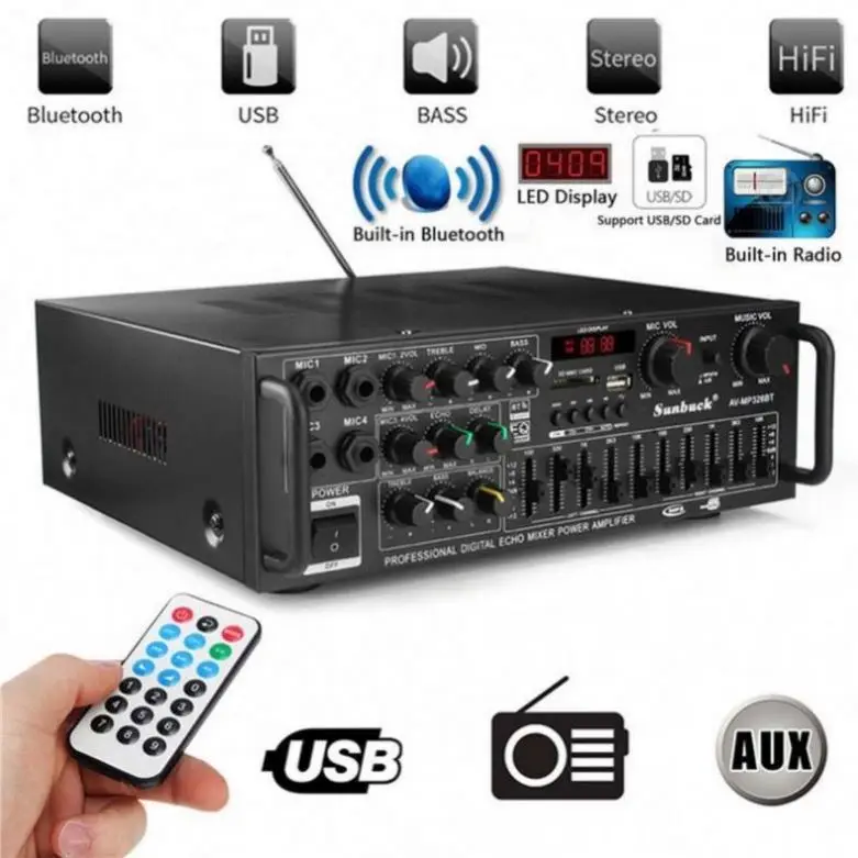 MP326BT Profesjonalny wzmacnia – Car Audio Amplifier 4 Channel 2000W recenzja i cena
