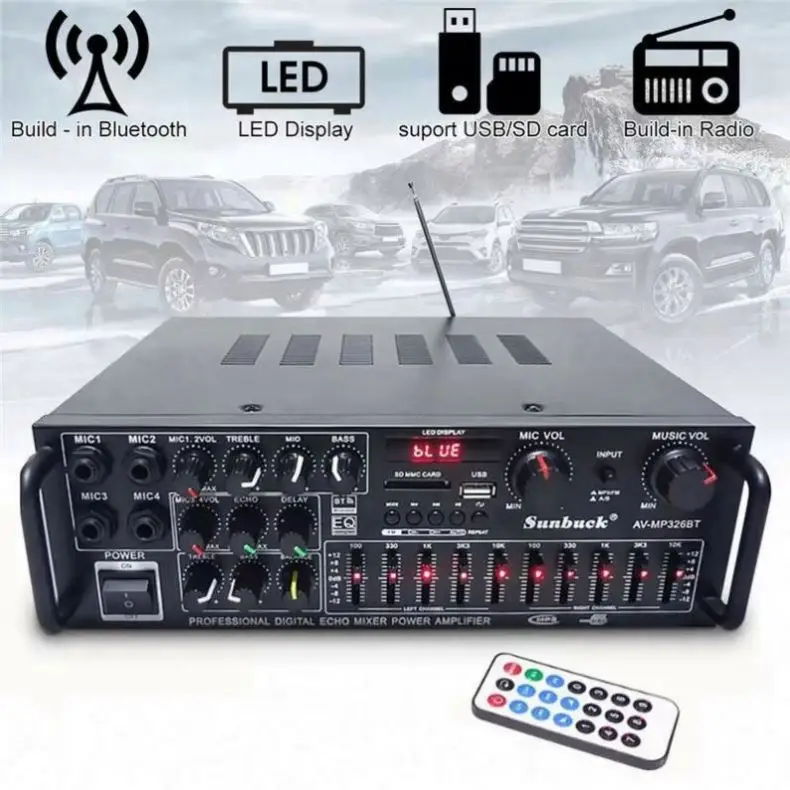 MP326BT Profesjonalny wzmacnia – Car Audio Amplifier 4 Channel 2000W recenzja i cena