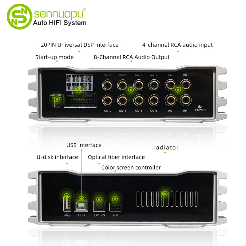 Wzmacniacz samochodowy Sennuop – Car Dsp Amplifier 8 Channel recenzja i cena