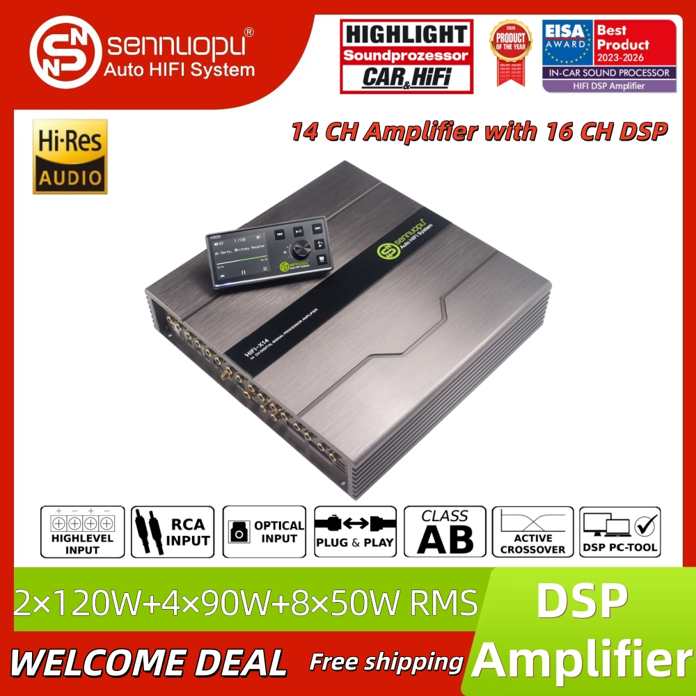 Sennuopu X14 16-kanałowy proce – Car Dsp Amplifier 8 Channel recenzja i cena