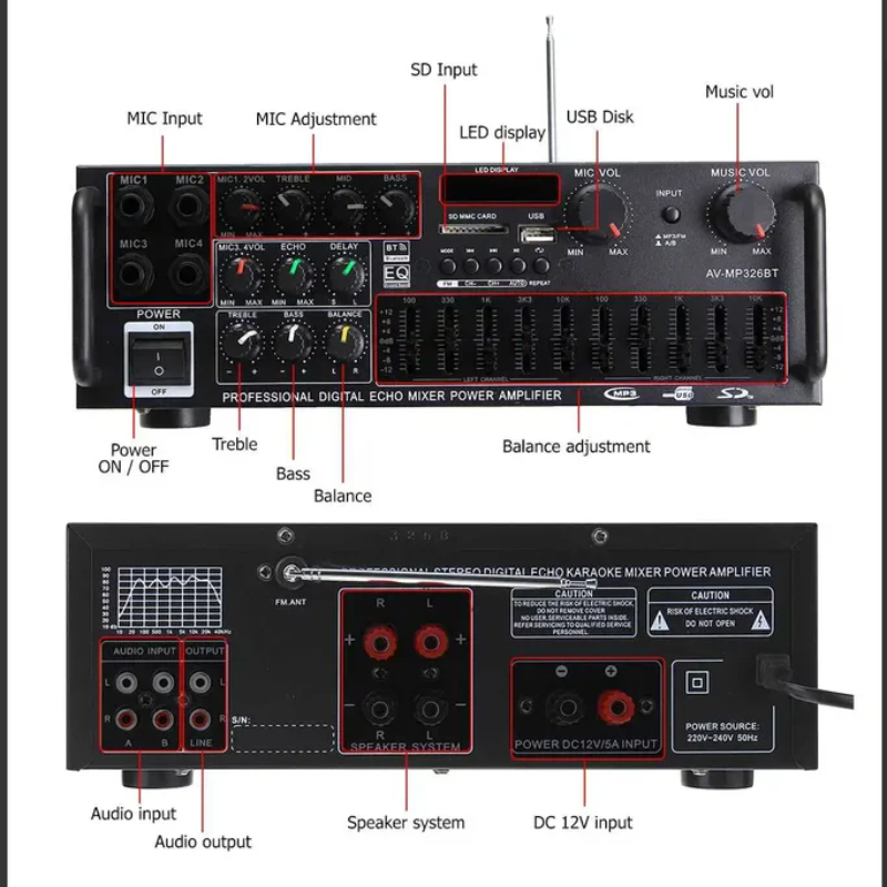 Wzmacniacz audio HiFi 2-kanało – Car Audio Amplifier 4 Channel 2000W recenzja i cena