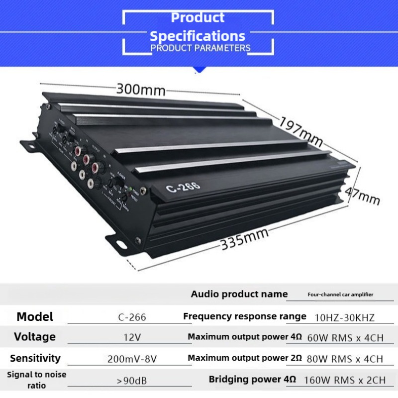 Uniwersalny wzmacniacz samocho – Car Audio Amplifier 4 Channel 2000W recenzja i cena
