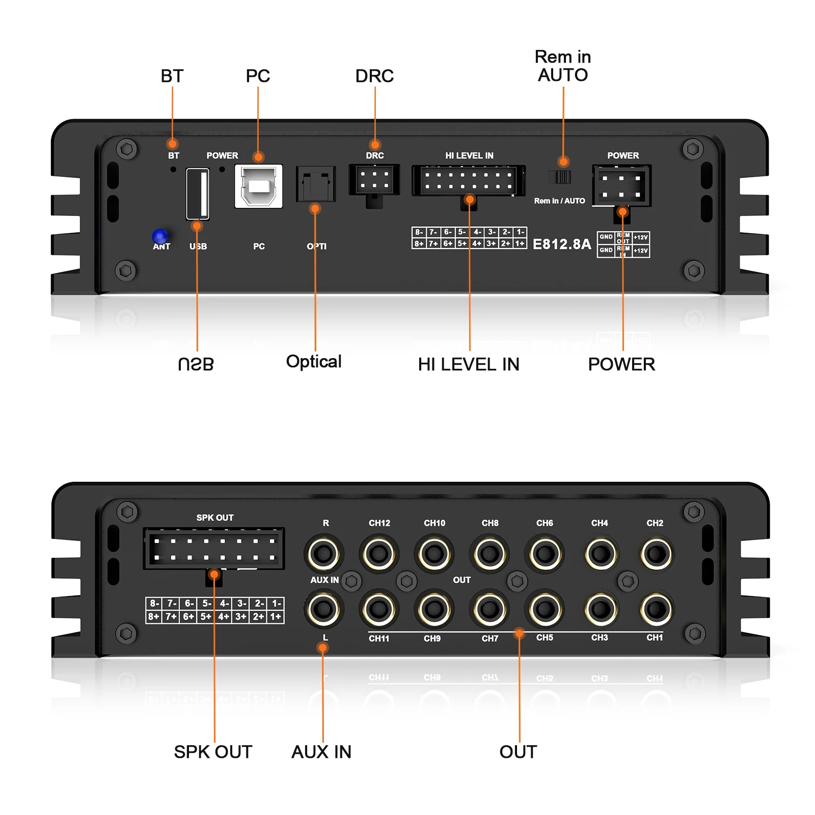 E812.8A – profesjonalny wzmacn – Car Dsp Amplifier 8 Channel recenzja i cena